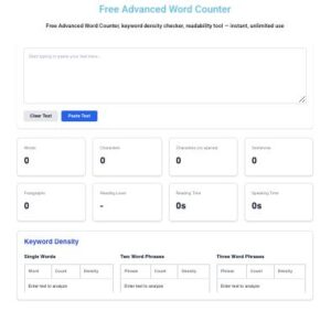 Free Advanced Word Counter – Free Online Word and Character Counter